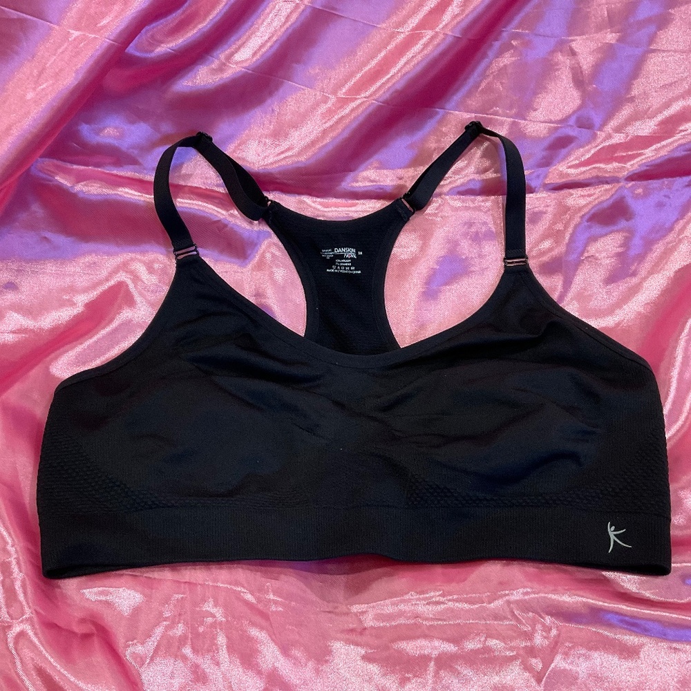 DANSKIN Halter Sports Bra Black Size 2X